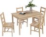 HOMCOM Table de salle à manger avec 4 chaises Bois de pin - Ensemble de salle à manger, Coin repas 4 personnes Scandinave - Naturel