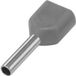 TRU COMPONENTS 1091314 Dubbele adereindhuls 2.50 mm² Deels geïsoleerd Grijs 100 stuk(s)