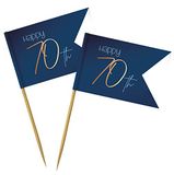 Folat 66870 Prikkers Elegant True Blue 70 Jaar - 36 stuks