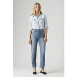 Levi's Ribcage Straight Ankle Cotton Linen Jeans Blue