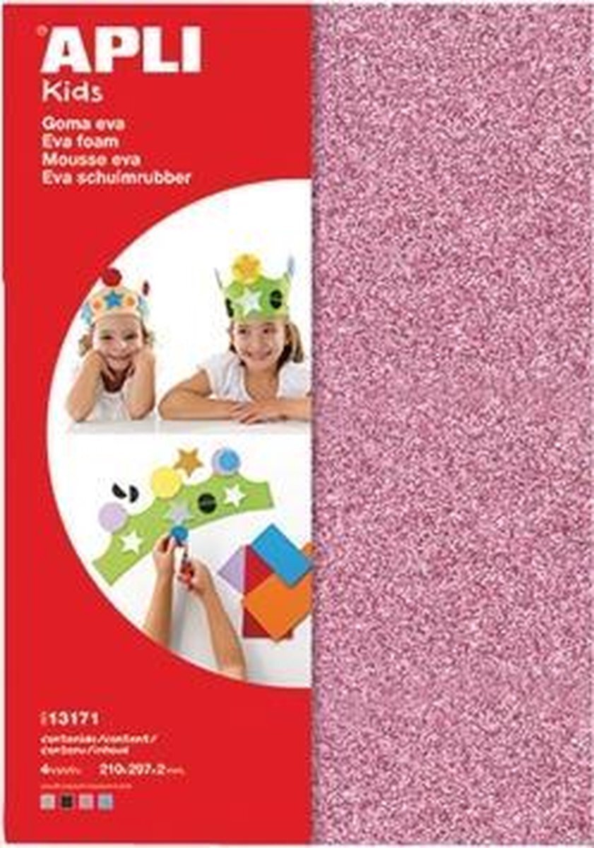 APLI schuimrubber glitter assortiment pak van 4 vellen