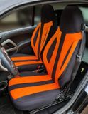 Bremer Sitzbezüge Autostoelhoezen voor Smart fortwo BJ 2007-14 – Stoelhoezen voor bestuurder en passagier in Zwart/Oranje