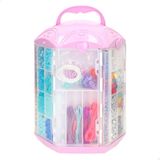 ColorBaby Beauty Love Creatieve sieraden, kinderkoffer met kralen, koorden en accessoires, kit voor het maken van halskettingen en armbanden, organizer met vakken, om te knutselen vanaf 5 jaar (39433)