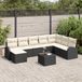 Prolenta Maison Exclusive - Set van 9 tuinmeubelen met kussens, zwart en wit, gemaakt van gevlochten polyraan