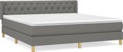 vidaXL Boxspring met matras, stof, donkergrijs, 160x200 cm