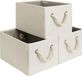 Goodivery Panier de rangement Set de 3 - Textile beige - 26x21x37 cm