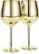 Bol verres à vin - Acier inoxydable - Or - 50 cl - 2 pièces