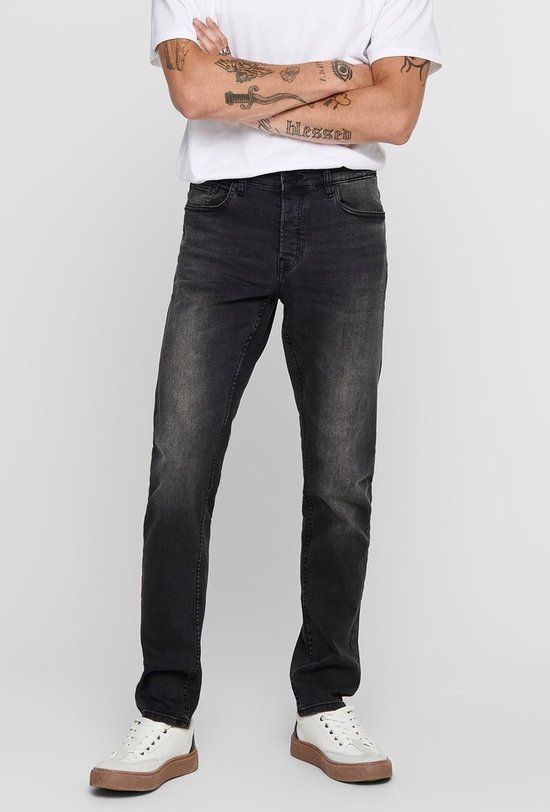 ONLY & SONS ONSLOOM Black Denim Slim Fit Jeans - Men's W29 X L32