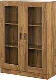 en.casa Vitrinekast Sorø 115x80x31 cm eikenkleurig