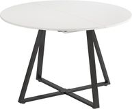 Vicco Eettafel Loyd, Wit/Zwart, 120-160 x 120 cm uitschuifbaar