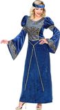 Widmann Hofdame Renaissance Gwendolyn Kostuum - Vrouw - Medium - Blauw