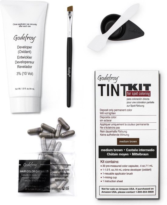 Godefroy Tint Kit, middenbruin, nieuwe wenkbrauw- en baardverf voor professionals