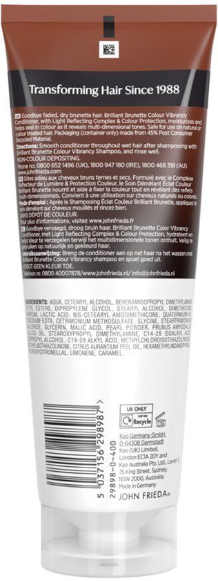 John Frieda Brilliant Brunette Conditioner - 250 ml