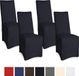 Beautissu Leona - Set van 4 Stoelhoes Stretch 45x90 cm - Zwart