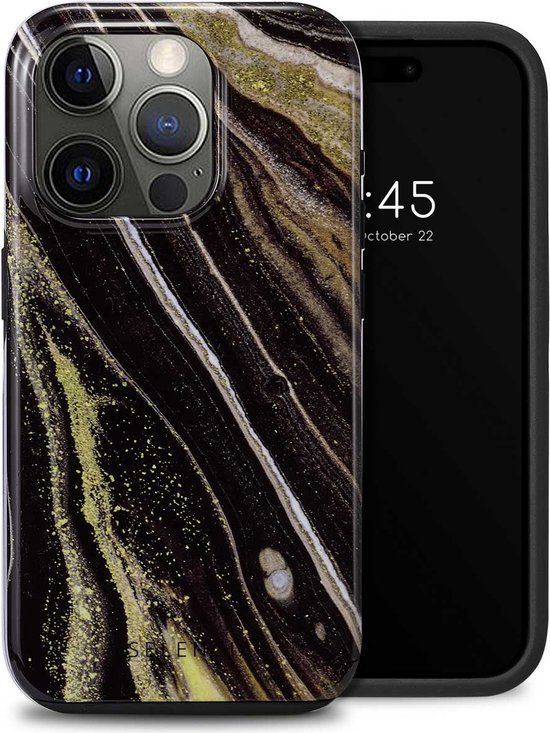 Selencia Vivid Backcover iPhone 15 Pro Hoesje - Chic Marble - Kunststof
