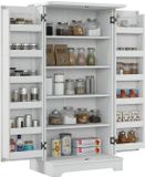 HOMCOM Keukenkast 60x40x120cm Crème