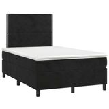 Maison Exclusive - Lit boxspring avec matelas et éclairage LED, noir, 120x190 cm, velours