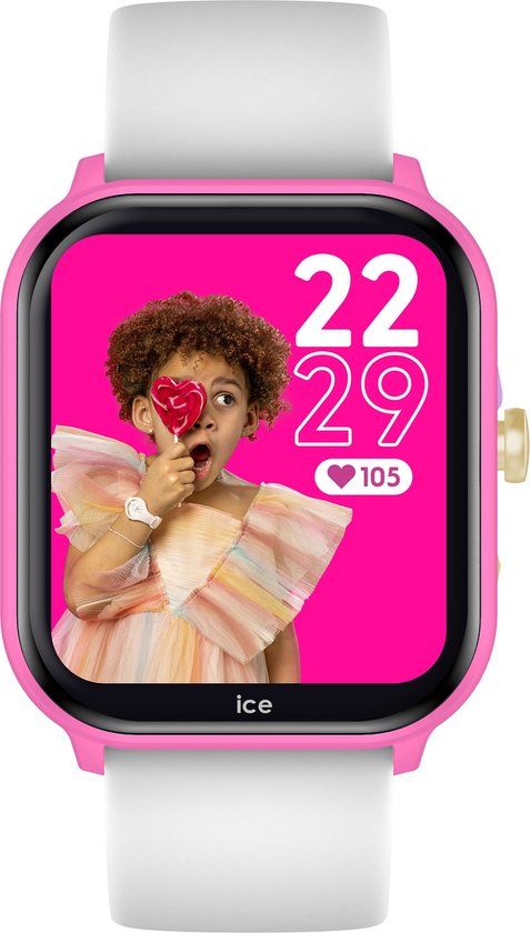 Ice-Watch Ice Watch Ice Smart Junior 2.0 - Kindersmartwatch - Siliconen - Roze - Ø 38 mm