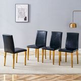 STILVORA Eetkamerstoelen Set Van 4 - Zwart/Goud