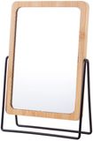 Berilo Make-up spiegel - 16 x 22 cm - zwart - metaal/bamboe
