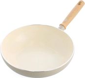 GreenChef Nordics Keramische Inductie Wokpan Zonder Deksel 28cm/3.7L - PFAS-vrij - Crème