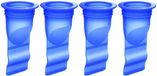 Sans marque 4-pièces valve de contrôle de drain réglable en silicone - clapet anti-retour unidirectionnel pour tuyaux de salle de bain, cuisine et toilettes (bleu)