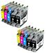 Brother 10 cartouches d'encre pour Brother LC-123 : 4 noir, 2 cyan, 2 magenta, 2 jaune