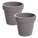 WELLHOME 2 x Lofly bloempot van kunststof in grijs, 15,8 x 15,8 x 14,4 cm