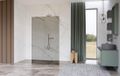 FortiFura Galeria Vrijstaande Inloopdouche - 140x200cm - Rookglas - antikalk - 8mm veiligheidsglas - wandsteunen - PVD - geborsteld RVS