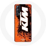 Maniacase Hoesje voor Vivo Y72 KTM Logo wit oranje achtergrond
