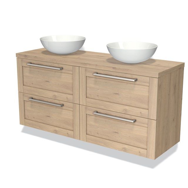 Maxaro Badkamermeubel Modulo Plato 140 cm Lichtbruin Eiken 4 Lades