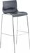 In And OutdoorMatch Tabouret de bar Jovanny - Gris - Chrome - Base à 4 pieds - Design industriel - Dossier - Repose-pieds - Assise en plastique