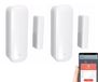 Capteur de porte connecté Wi-Fi - Set de 2 - Blanc - Notification d'ouverture 15 mm - Compatible Alexa et Google Home