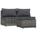 VidaXL 3-delige loungeset pour le jardin avec coussins, gris, polyrotan