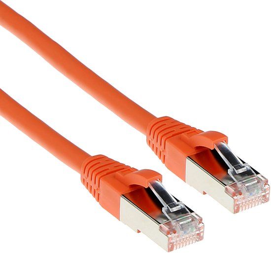 ACT Oranje 5 meter LSZH SFTP CAT6A patchkabel snagless met RJ45 connectoren FB7105