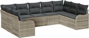 vidaXL Banc de jardin 9 pièces gris clair polyrattan