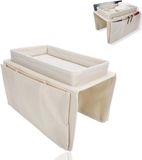 Accoudoirs pour dossier avec compartiment de rangement pour télécommande, livre et verre - Couleur beige