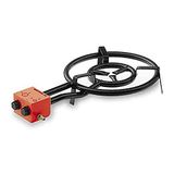 LACOR 50 cm butaan gas paella pan met 2 branders, zwart roestvrij staal