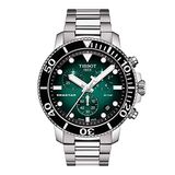 Tissot Seastar 1000 Quartz Chronograaf Homme Vert Foncé Montre T120.417.11.091.01, Gris, Mouvement à quartz