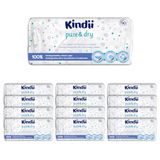 Kindii Pure&Dry Babydroogdoekjes, 50 x 12 stuks, wegwerpdoekjes, losse doekjes, babyaccessoires, multifunctioneel, 100% katoen, 600 stuks