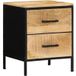 Table de chevet marron et noir 40 x 35 x 50 cm