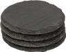 Merkloos Onderzetters Leisteen - Set van 4 stuks - Ronde leisteen onderzetters
