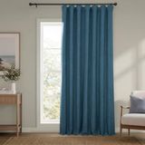 HPD Half Price Drapes Imitatielinnen verduisterende gordijnen, extra breed 254 x 274,32 cm, blauw