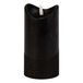 Merkloos / Sans marque LED Kaars - stompkaars - zwart - wax - 3D lont - H15 x D7,5 cm - warm wit licht