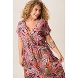 Miss Etam Plus viscose midi zomerjurk met print - oranje