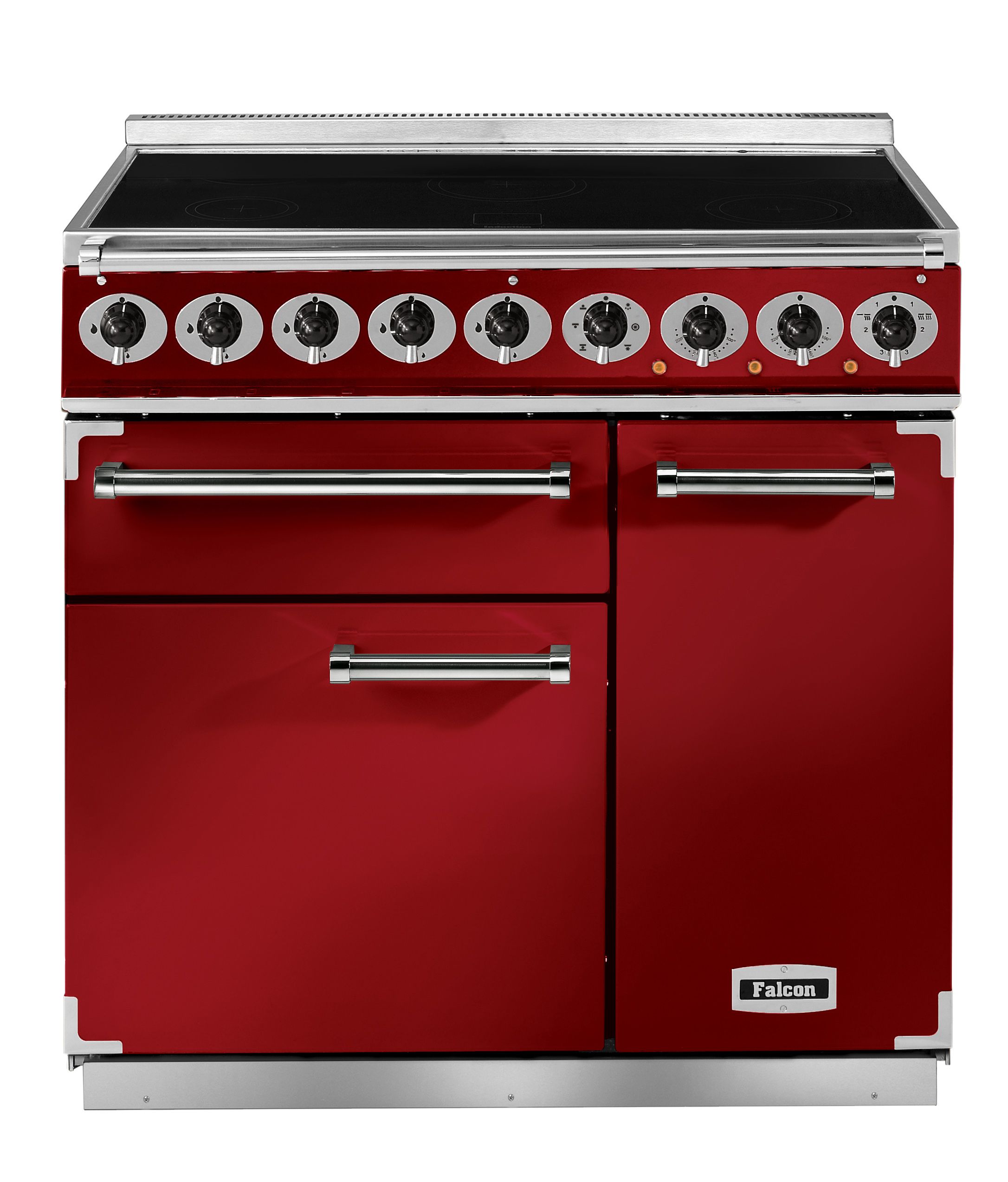 Falcon 900 Deluxe Range-fornuis - Inductie - 5 Zones - Kers - RVS