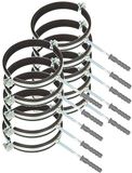 KOTARBAU® 10 Stuks Pijpbeugelset, Trillingsdempende Buisklem, 6", Gegalvaniseerd Staal, Pijpbeugel met Rubberen, Installatiebeugel, met Plug, Buisbeugel, Zwart Zilwer