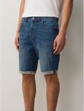 Next Heren Slim-fit denim short met stretch - Blauw