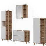 Vicco Badkamermeubelset Karen, Wit/Sonoma, 4-delig