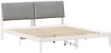 vidaXL Bedframe Wit en lichtgrijs 200 x 200 cm Massief grenenhout